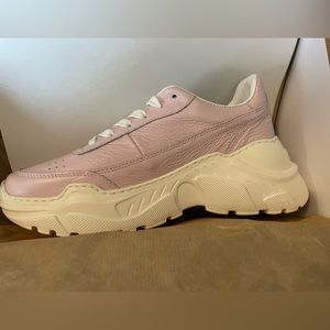 Joshua Sanders Womens Donna Tumbled Leather Sneakers Rose 39/9 NWT